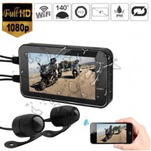 Видеорегистратор для мотоцикла на 2 камеры, влагозащищенный FHD 1080P, wifi, G-sensor, датчик движения (eg-100572)