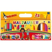 Волшебные фломастеры меняющие цвет MALINOS Malzauber 25 (12+9+4) шт Двухцветные Нетоксичные Смываются с рук
