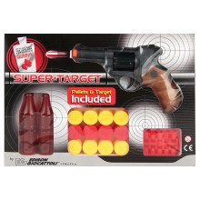 Игрушечный пистолет на пульках Edison Giocattoli Supertarget 19см 6-зарядный с мишенями (480/21)   Прицельный Нетоксичный Пневматический Меткий