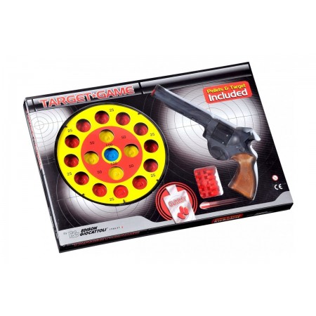 Игрушечный пистолет с мишенью Edison Giocattoli Target Game 28см 8-зарядный С силиконовыми пульками (485/22)  Прицельный Нетоксичный Пневматический Меткий