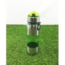 Вело Фляга для воды QY Green пластиковая 750 мл с алюминниевыми вставками Для  активных людей (VS-011)