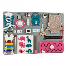 Бизиборд BrainUp Smart Busy Board настольная развивающая игра доска из 18 деталей S 40*60 см (DP-008)