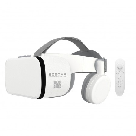 Очки шлем виртуальной реальности Bobo 3D VR Z6 С наушниками С пультом ДУ Bluetooth 110°  White (НН-05)