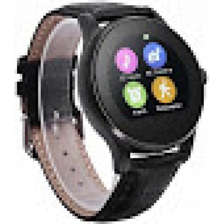 Смарт-часы UWatch K88H Black Leather Strap Умные Водонепроницаемые Для спорта ( BBF-04)
